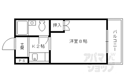レジデンス・タイコー 1Kの間取図画像