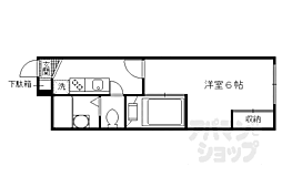 レオパレス五箇庄 1Kの間取図画像