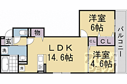 GRAMM北浜 2LDKの間取図画像