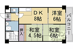 深草サニーハイツ 3DKの間取図画像