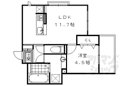 グレイス花 1LDKの間取図画像