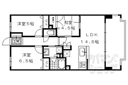 レ・ジェイド伏見中書島 3LDKの間取図画像