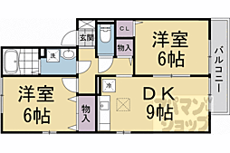 セジュールM2 2DKの間取図画像