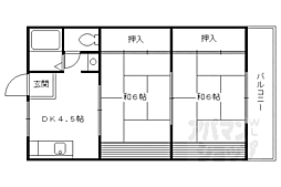 第二望月コーポ 2DKの間取図画像