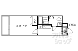 アルバローザ京都 1Kの間取図画像