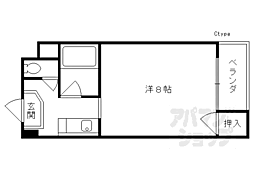 エルデ桃山 1Kの間取図画像