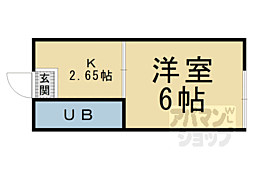 パルフェ山科 1Kの間取図画像