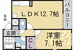 アビタシオン2 1LDKの間取図画像