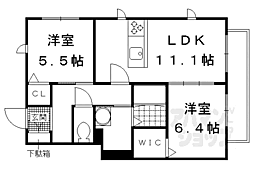 シャーメゾン神川 2LDKの間取図画像