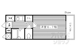 リーガル京都桃山 1Kの間取図画像