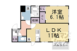 コーポ大敬3A 1LDKの間取図画像