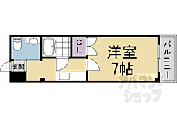 中之町ハイツ 1Kの間取図画像