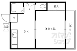 和プレジデント桃山 1DKの間取図画像