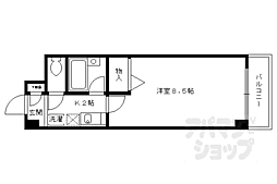 リバース桐山 1Kの間取図画像