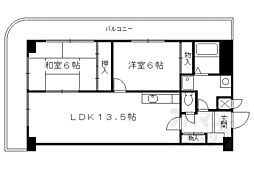 インペリアルパレスリバーサイド 2LDKの間取図画像