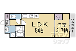 CREDOR伏見桃山 1LDKの間取図画像