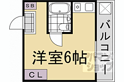 カーサデルソーレ21 ワンルームの間取図画像