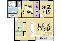 フラッツ安信南棟 2LDKの間取図画像