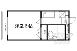 さわらびマンション 1Kの間取図画像