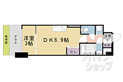 ザガーネットミレニアム京都九条烏丸 1DKの間取図画像