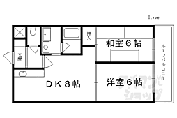 ウェルネス桃山 2LDKの間取図画像