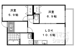 サン・グリーン・ハウス 2LDKの間取図画像