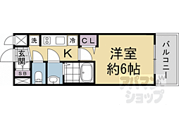 プレサンスTHEKYOTO粋都 1Kの間取図画像