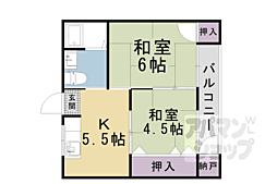 ハイツ百々 2DKの間取図画像