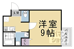 ブライトハイムF棟 1Kの間取図画像