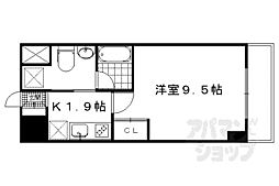 Tiara京桃山 1Kの間取図画像