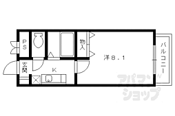 サンロイヤル藤ノ森 1Kの間取図画像