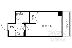 メゾン・ド・日光深草 1Kの間取図画像