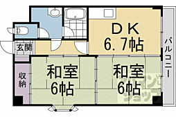 グラン・モントレゥー 2DKの間取図画像