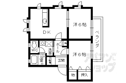 ウエストサイドタウンA棟 2DKの間取図画像