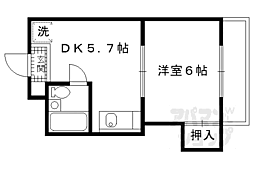 Crest 1DKの間取図画像