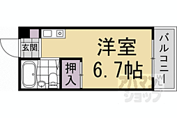 ヒルズ長岡天神 1Kの間取図画像