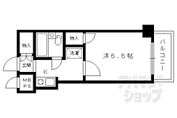 ホーユウコンフォルト京都伏見 1Kの間取図画像