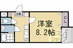 京都市伏見区成町マンション 1Kの間取図画像