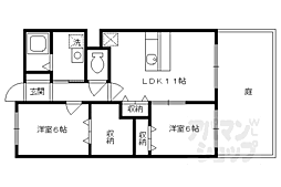 フルール野色 2LDKの間取図画像