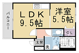 モ・ナムール三室戸 1LDKの間取図画像