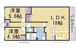 ディオ・フェルティ京都久我 2LDKの間取図画像