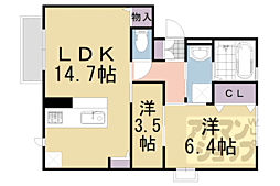 ルナパレス神足 1SLDKの間取図画像