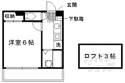 レオパレス藤ノ森 1Kの間取図画像