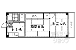 下津ハイツ 2Kの間取図画像
