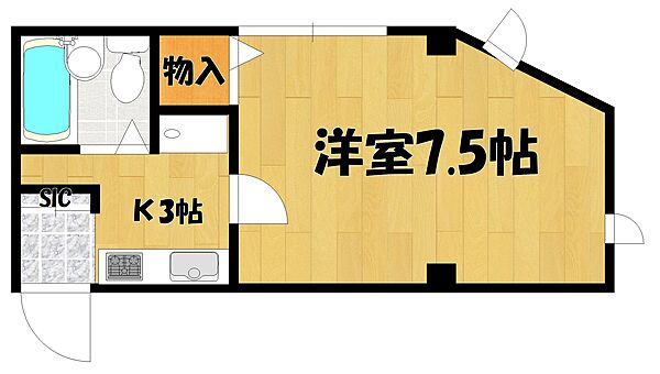 エスポアール西屋 205｜兵庫県明石市西明石南町2丁目(賃貸マンション1K・2階・22.50㎡)の写真 その2