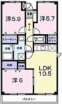 ファミール・サンフジ 301 ｜ 兵庫県加西市北条町横尾（賃貸マンション3LDK・3階・63.39㎡） その2