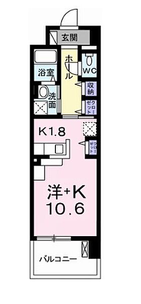 クレール姫路 805｜兵庫県姫路市船橋町5丁目(賃貸マンション1R・8階・30.96㎡)の写真 その2