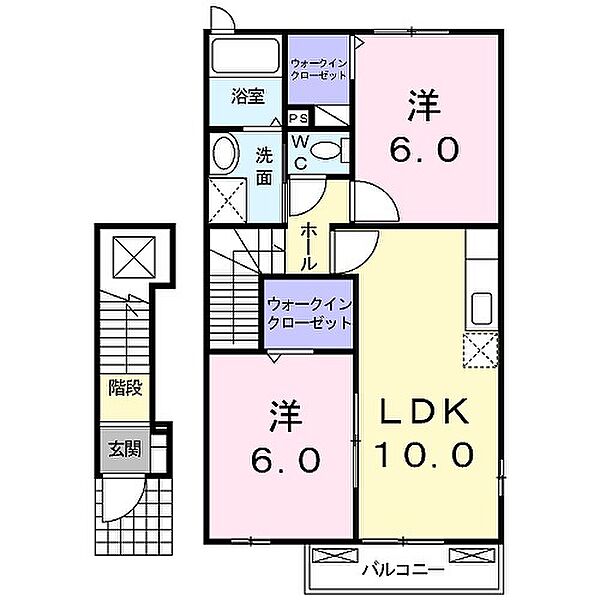 エル・サン・レイク 204｜兵庫県高砂市阿弥陀1丁目(賃貸アパート2LDK・2階・54.85㎡)の写真 その2