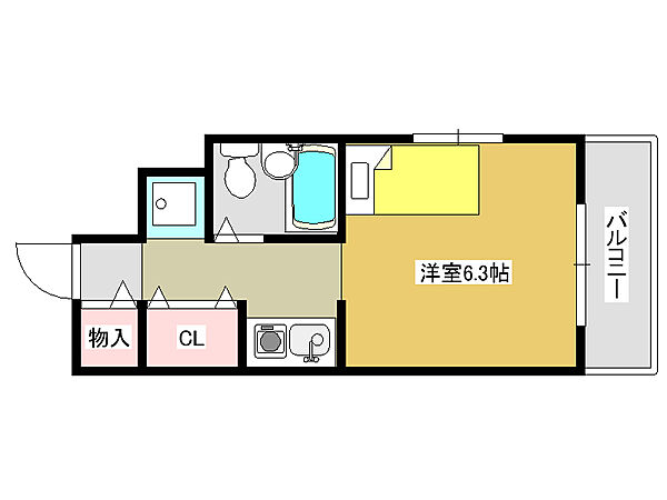 フレンズ王子公園 203｜兵庫県神戸市灘区中原通7丁目(賃貸マンション1R・2階・19.72㎡)の写真 その2