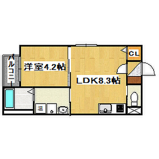 アンドキートス 201｜兵庫県加古川市平岡町新在家3丁目(賃貸アパート1LDK・2階・30.45㎡)の写真 その2